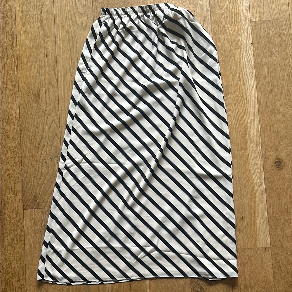 Black and White Striped Skirt